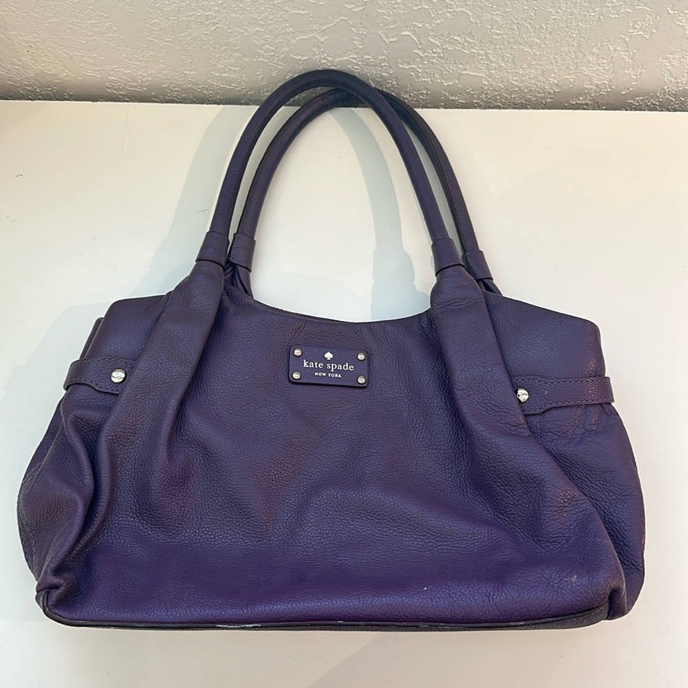 Purple Leather Kate Spade Handbag